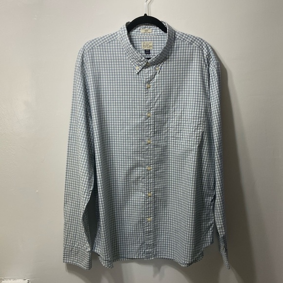 J.CREW,,SECRET WASH,LIGHT BLUE & WHITE,CHECKERED,BUTTON DOWN,MEN SHIRT.S… - Picture 1 of 12